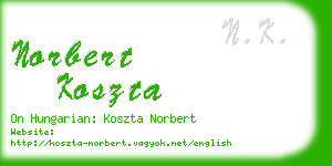 norbert koszta business card